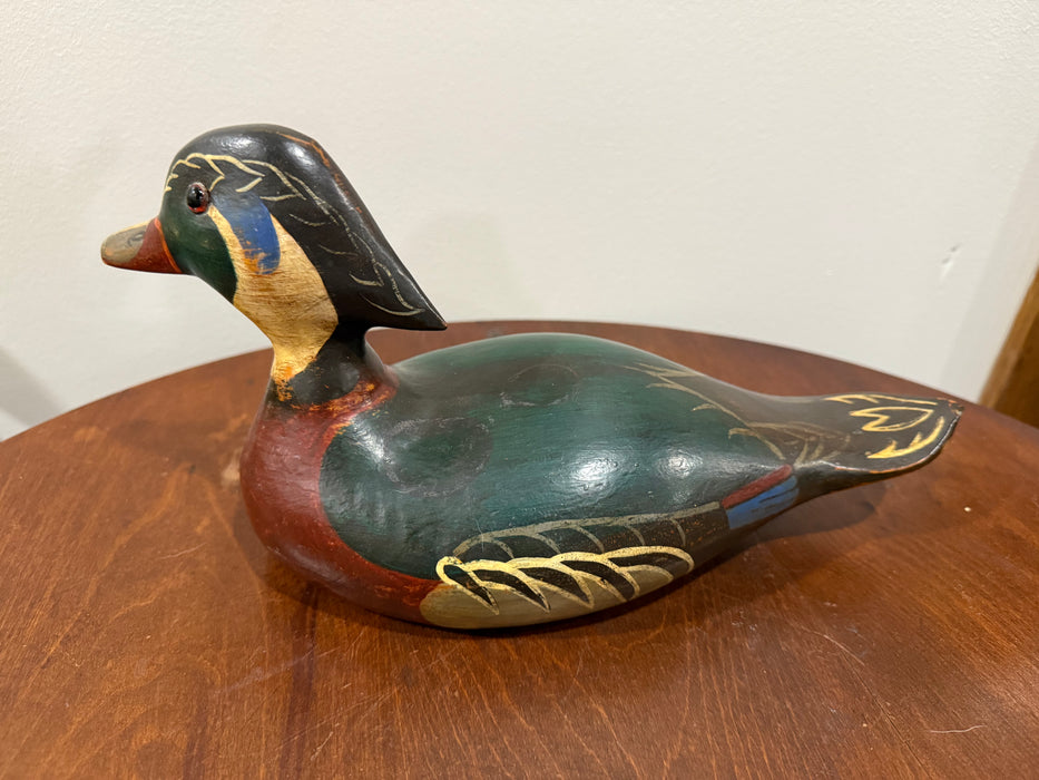 Vintage Hand-Painted Wood Duck Decoy – Signed, Numbered and Dated 1981