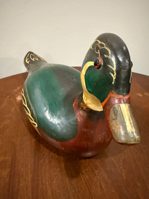 Vintage Hand-Painted Wood Duck Decoy – Signed, Numbered and Dated 1981