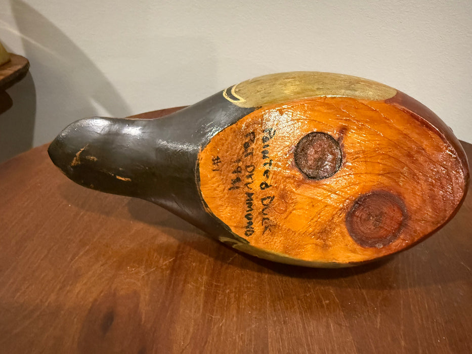 Vintage Hand-Painted Wood Duck Decoy – Signed, Numbered and Dated 1981