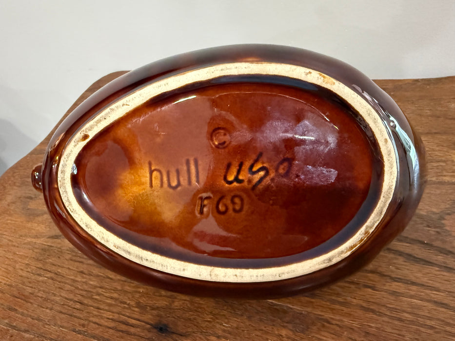 Vintage Hull Pottery Duck Planter – Brown Drip Glaze Ceramic Bowl USA F69