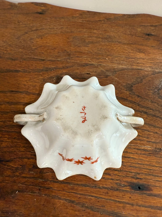 Antique Hand-Painted Satsuma Japan Two-Handled Bowl