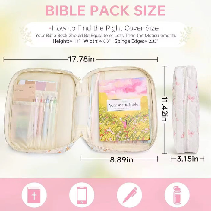 Quilted Bible Covers with Accessories.  Highlighters, Bible Tabs, Sticky Notes and Pens Included!