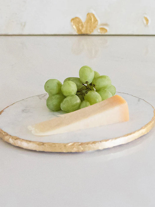 Round Marble 10” Tray with Gold Edge by Mary Square