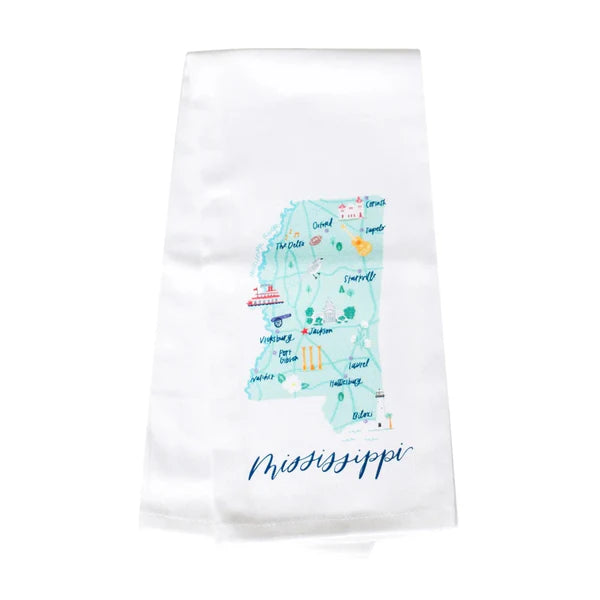Mississippi Tea Towel by Mary Square
