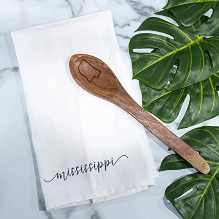 Mississippi Tea Towel with Wooden Spoon by Mary Square