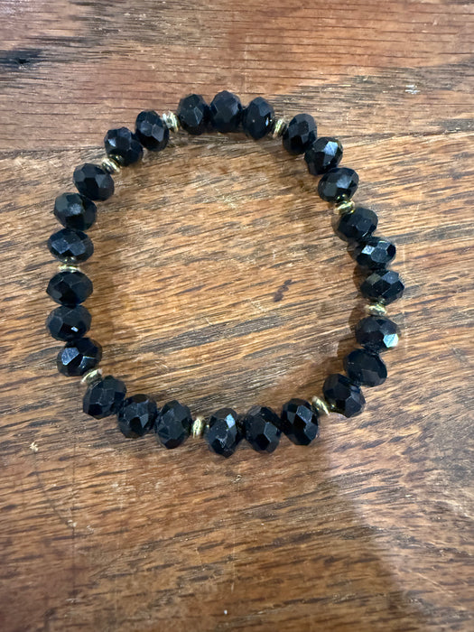 Rondelle Glass Bead Stretchy Bracelets with Large Beads