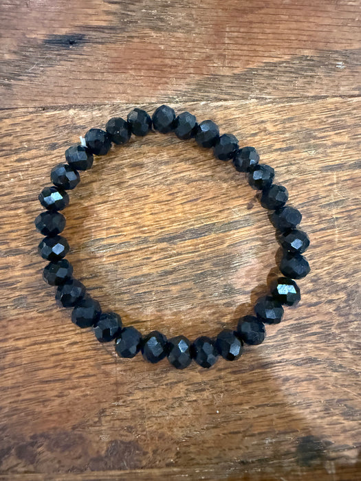 Rondelle Glass Bead Stretchy Bracelets with Large Beads