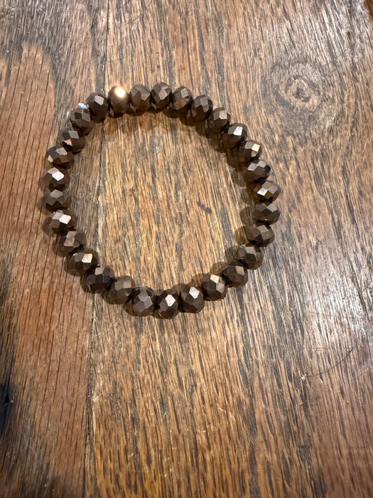 Rondelle Glass Bead Stretchy Bracelets with Large Beads