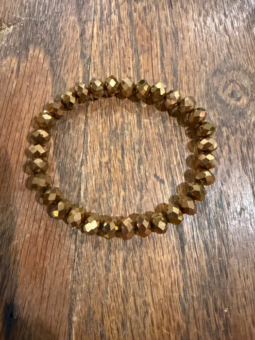 Rondelle Glass Bead Stretchy Bracelets with Large Beads