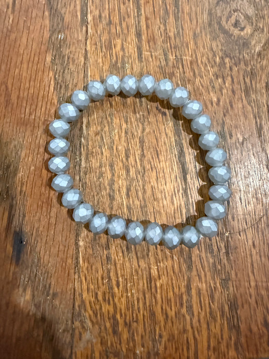 Rondelle Glass Bead Stretchy Bracelets with Large Beads