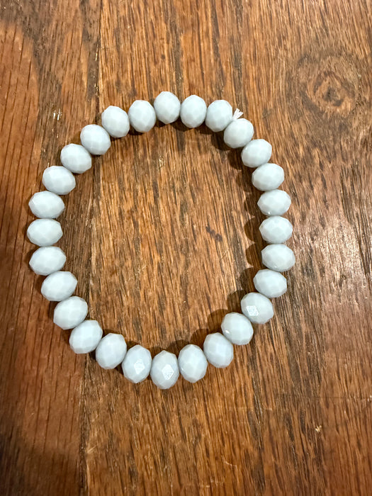 Rondelle Glass Bead Stretchy Bracelets with Large Beads