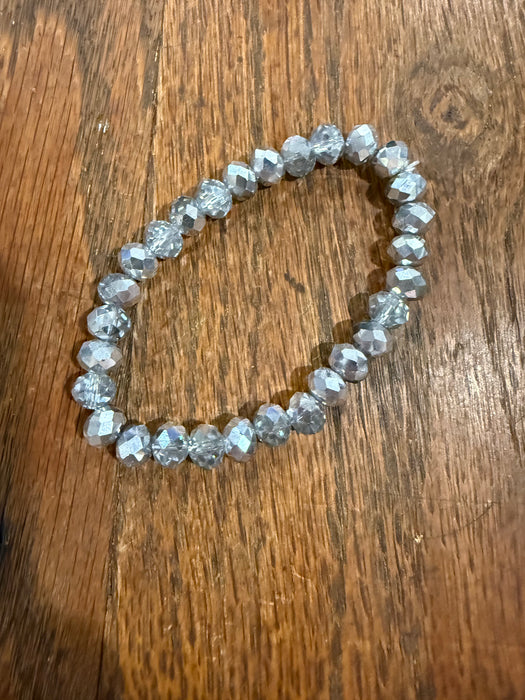 Rondelle Glass Bead Stretchy Bracelets with Large Beads