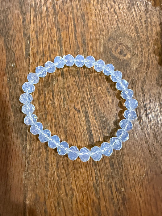 Rondelle Glass Bead Stretchy Bracelets with Large Beads