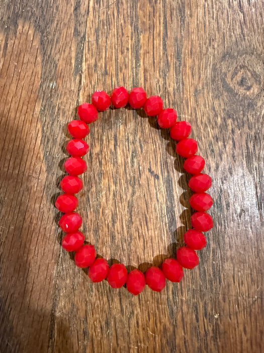 Rondelle Glass Bead Stretchy Bracelets with Large Beads