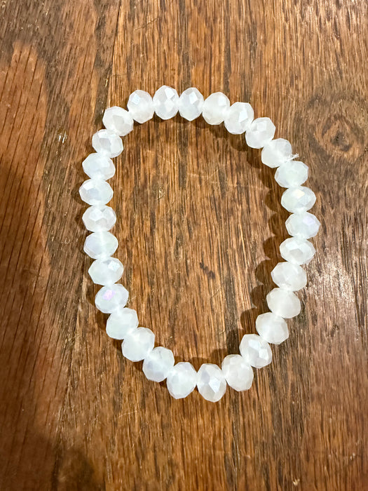 Rondelle Glass Bead Stretchy Bracelets with Large Beads