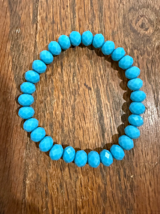 Rondelle Glass Bead Stretchy Bracelets with Large Beads