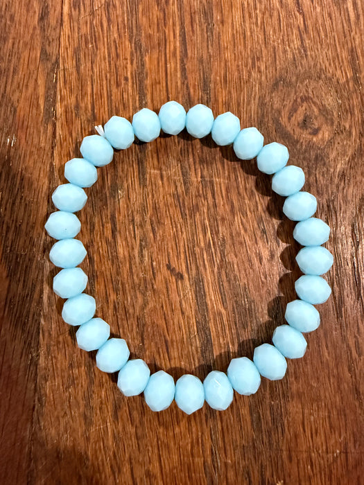 Rondelle Glass Bead Stretchy Bracelets with Large Beads