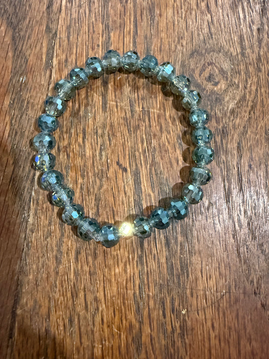 Rondelle Glass Bead Stretchy Bracelets with Large Beads