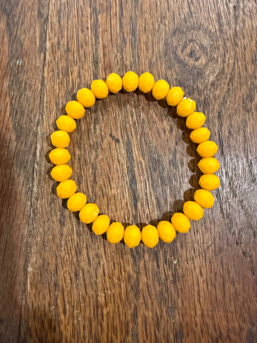 Rondelle Glass Bead Stretchy Bracelets with Large Beads