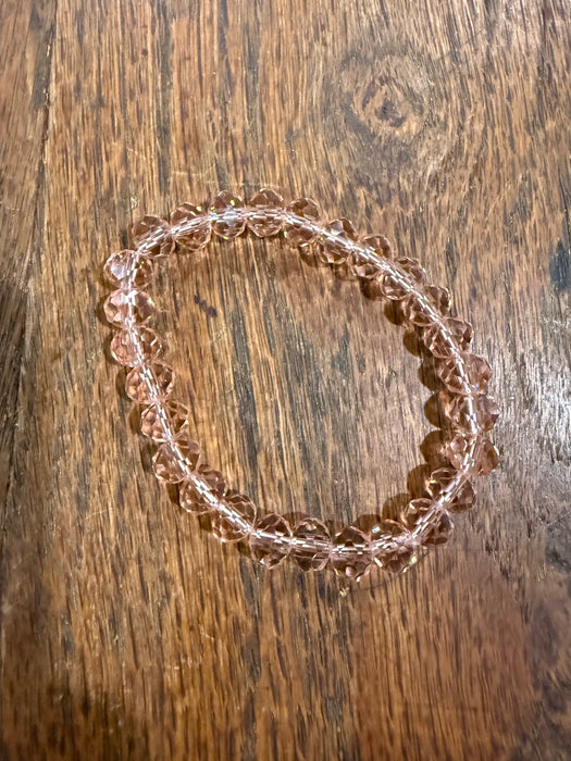 Rondelle Glass Bead Stretchy Bracelets with Large Beads