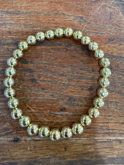 Gold Plated Bead Bracelets for Larger Wrists 8”-9”.  Sold individually.