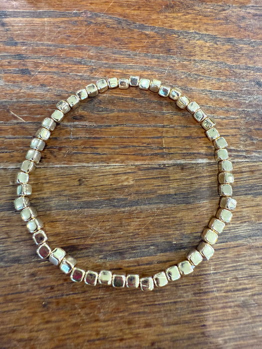 Gold Plated Bead Bracelets for Larger Wrists 8”-9”.  Sold individually.