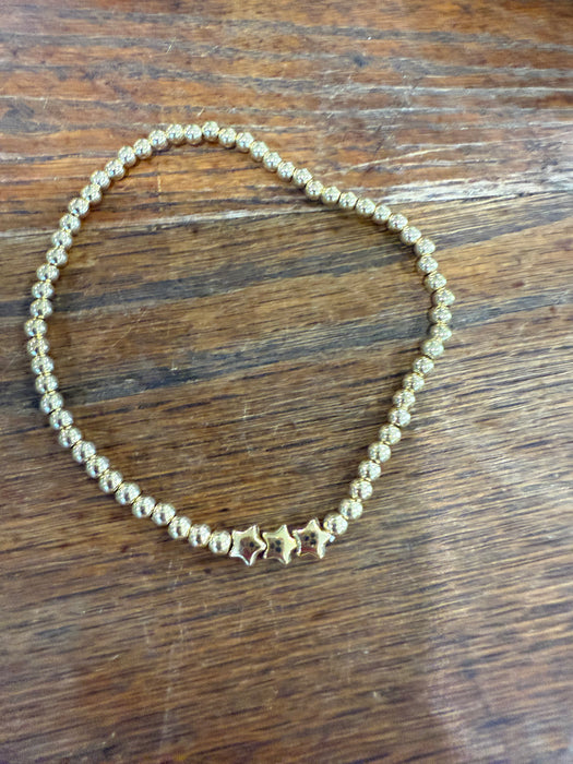 Gold Plated Bead Bracelets for Larger Wrists 8”-9”.  Sold individually.