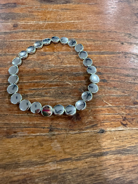 Silver Plated Bead Bracelets for Larger Wrists 8”-9”.  Sold individually.