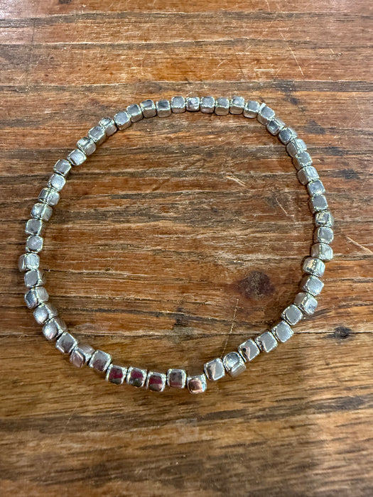 Silver Plated Bead Bracelets for Larger Wrists 8”-9”.  Sold individually.