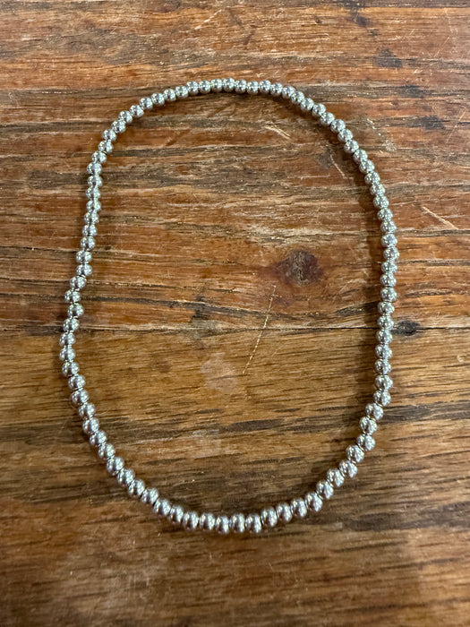 Silver Plated Bead Bracelets for Larger Wrists 8”-9”.  Sold individually.