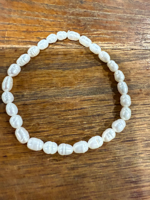 Glass Pearl & Gold Bead Bracelets.  High Quality Non Tarnish Beads.  Perfect for Stacking.