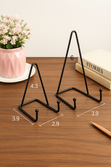 Black Metal Display Easel.  4” Tall & 6” Tall.  Sold Individually