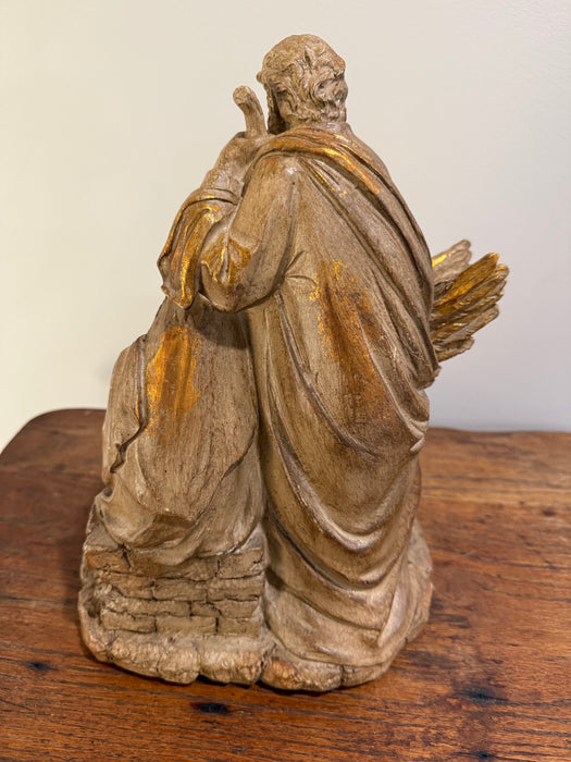 Vintage Holy Family Nativity Figurine – Brown & Gold Accents