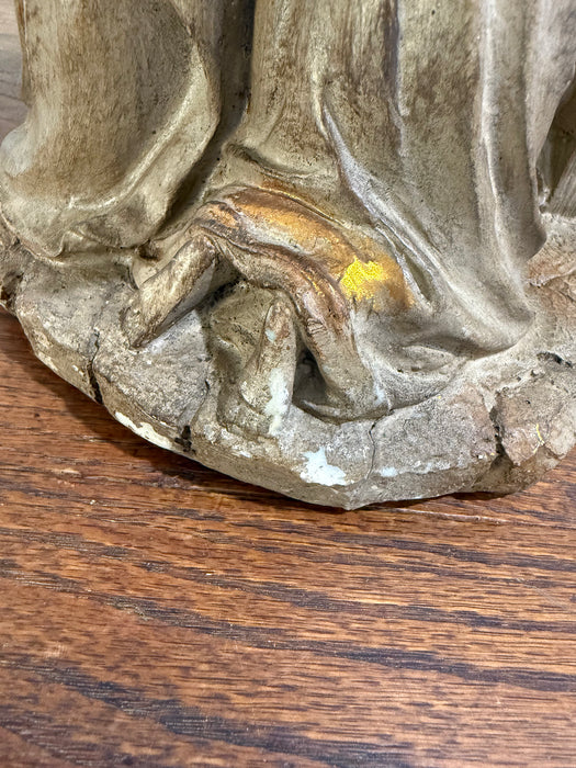 Vintage Holy Family Nativity Figurine – Brown & Gold Accents