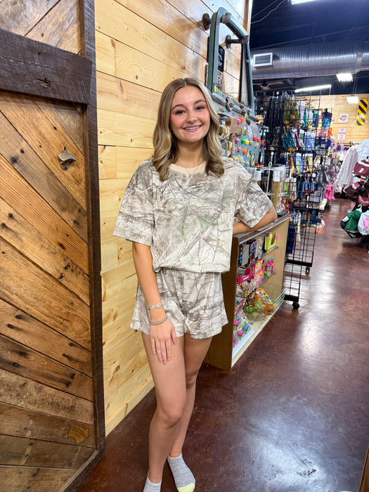 Two Piece Light Tan Camo Set
