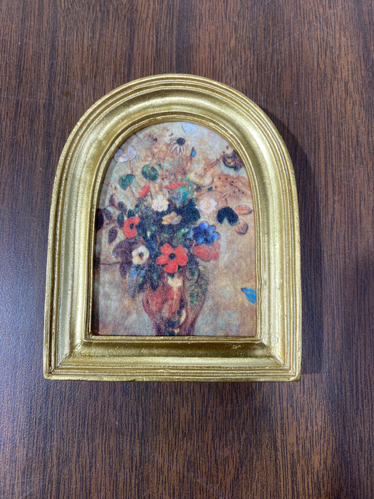 Resin Mini Framed Art Magnet, Gold Finish, 12 Styles