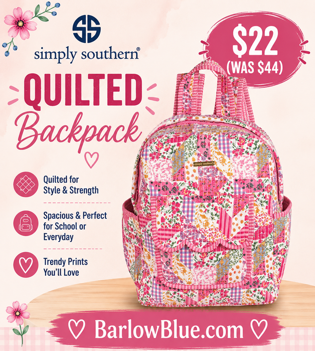 Multi-Flower Pink Quilted Backpack by Simply Southern $22 (was $44)