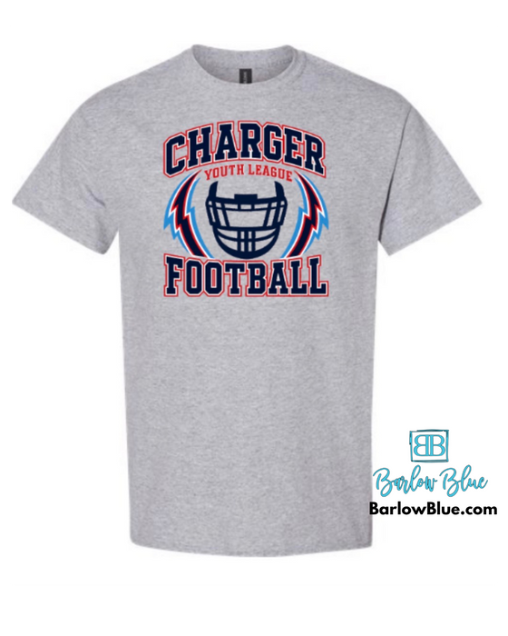 Charger Football on Grey.  Fundraiser for Choctaw Chargers Youth Football.