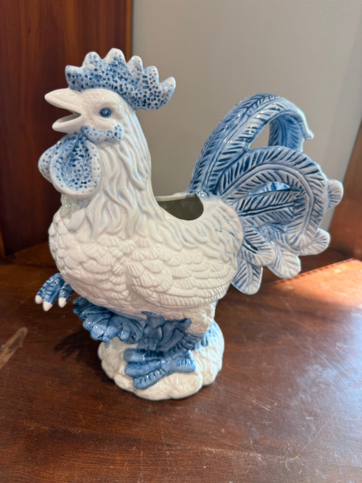 Bella Casa by Ganz Blue & White Rooster Pitcher Vase | Ceramic Farmhouse Decor