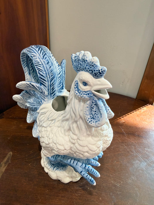 Bella Casa by Ganz Blue & White Rooster Pitcher Vase | Ceramic Farmhouse Decor