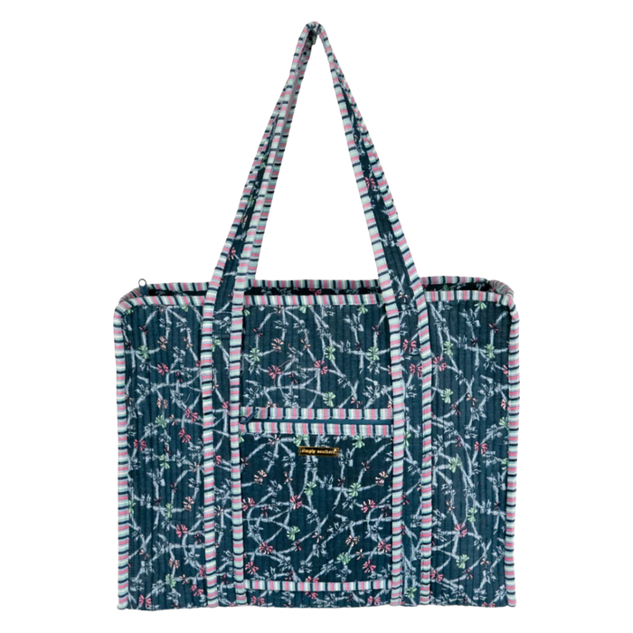 Simply Southern Quilted Navy with Ribbons & Bows Tote