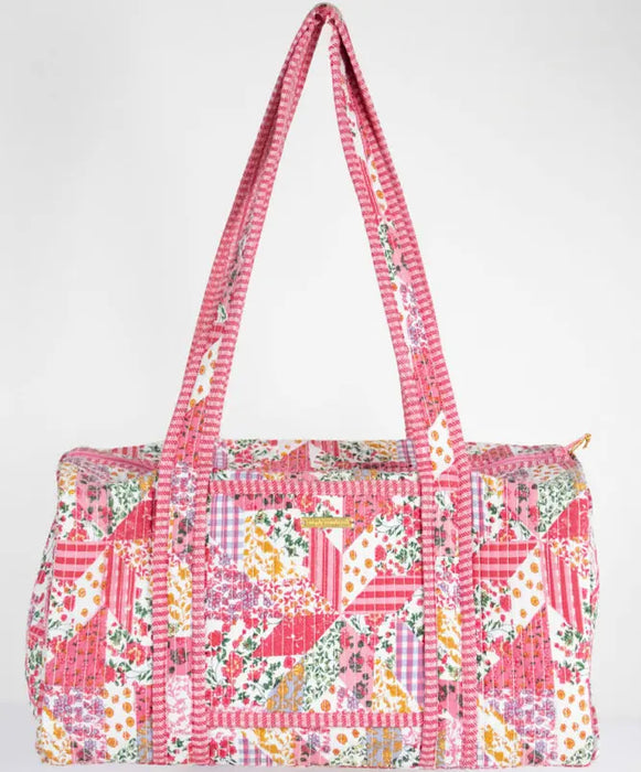 Simply Southern Pink MultiFlower Quilted Duffle Bag