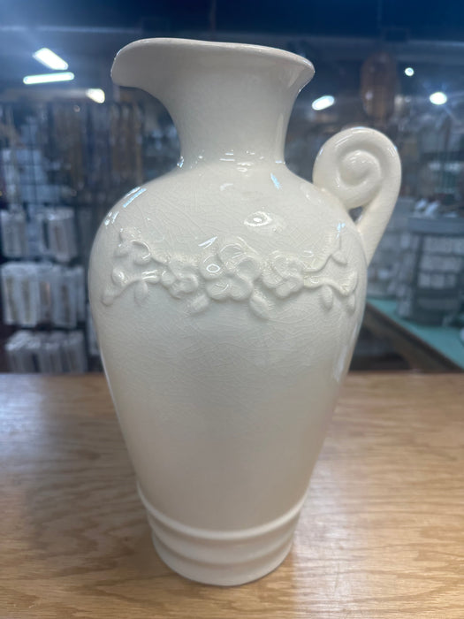 14” Tall White Pottery Vase