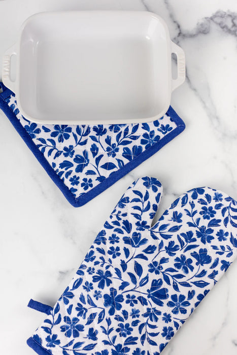 Porcelain Floral Oven Mitt