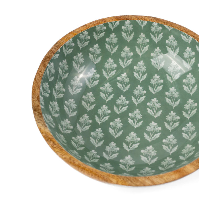 Forget Me Nots Mango Wood Bowl
