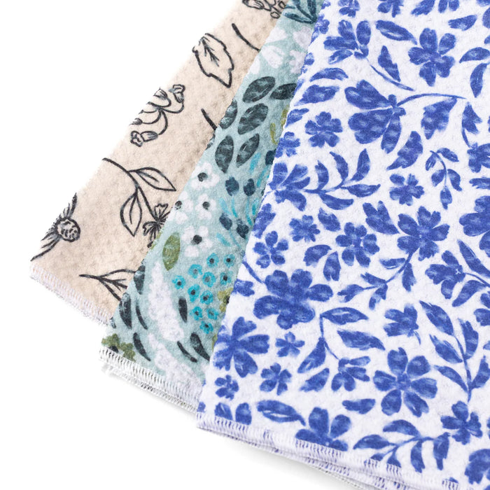 Floral Pack of 3 Microfiber Kitchen Towels