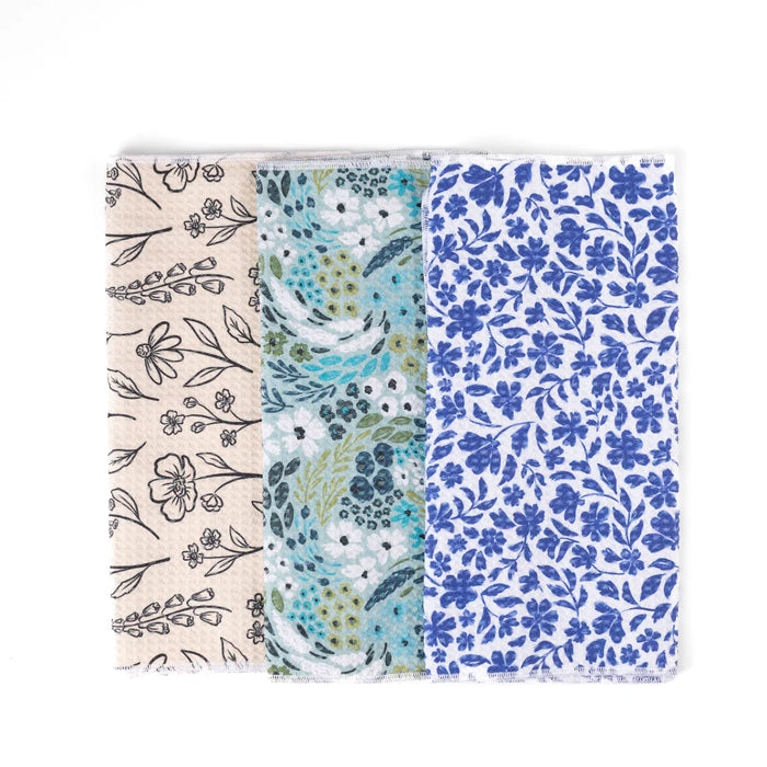 Floral Pack of 3 Microfiber Kitchen Towels