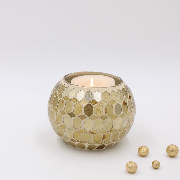 6" Geometric Mosaic Candle Holder/Vase