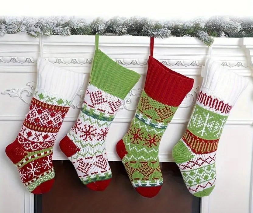 Patterned Knit Multicolored Stockings - 4 Styles! *Personalization Can Be Added for an Additional $10!*