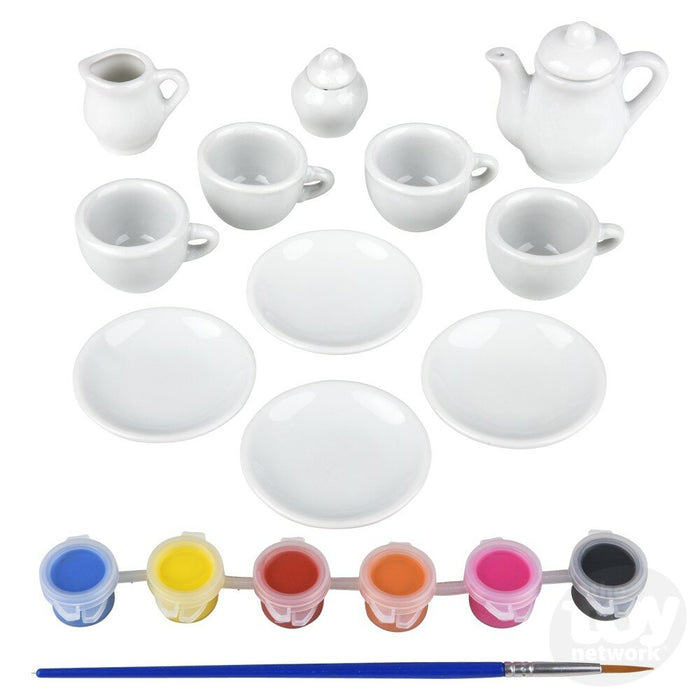 15pc Paint Your Own Ceramic Craft Tea Set